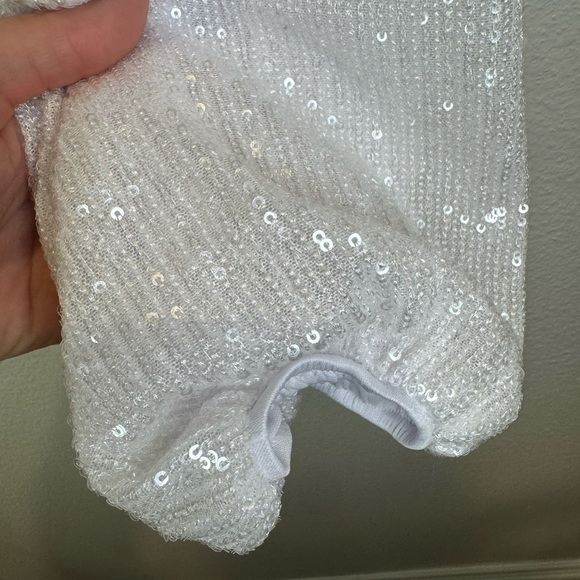 NWT SHOW ME YOUR MUMU Good Times Top in White Sequins Size S - Picture 5 of 10